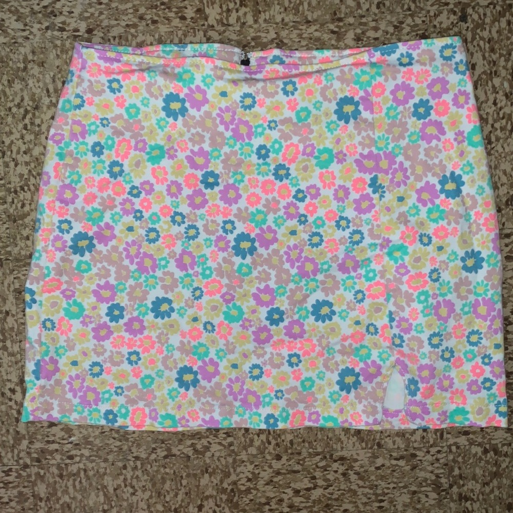 Wild Fable Neon Floral Mini Skirt